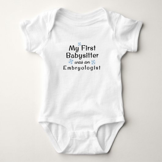 Mijn eerste baby was een embryoloog Snowflake Romper (Voorkant)