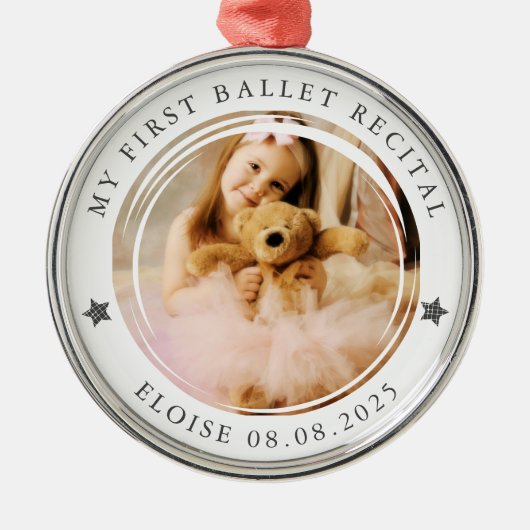 Mijn eerste ballet Overweging mijlpaal foto Keepsa Metalen Ornament (Voorkant)