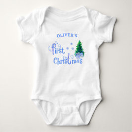 Mijn eerste blauwe kerstboom en cadeaus romper