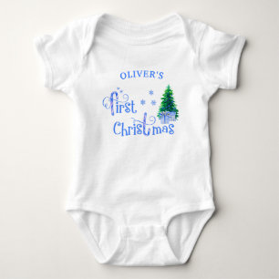Mijn eerste blauwe kerstboom en cadeaus romper
