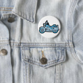Mijn eerste blauwe motorfiets ronde button 5,7 cm (In situ)