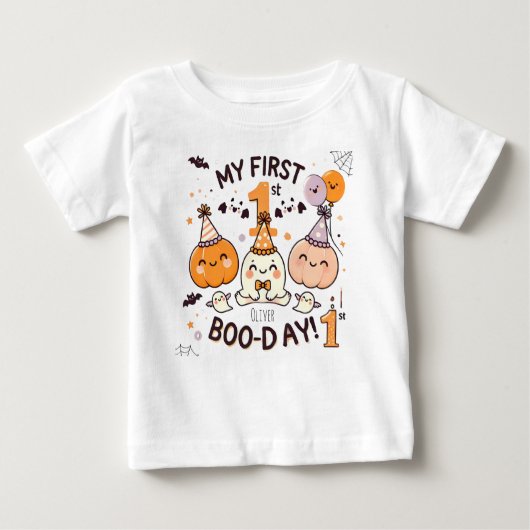 Mijn eerste Boo-Day Baby 1st Birthday T-shirt (Voorkant)