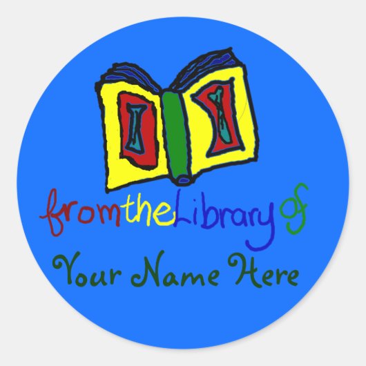 Mijn eerste Bookplate - Blauw Ronde Sticker (Voorkant)