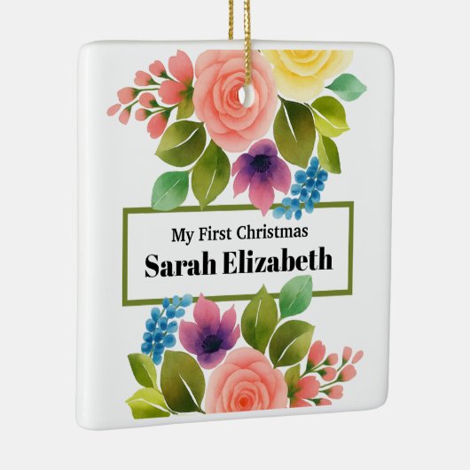 Mijn eerste bruisende kerstbloem keramisch ornament (Rechts)