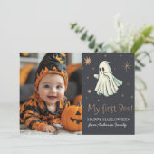 Mijn eerste Bu Ghost baby foto Halloween Kaart (Staand voorkant)