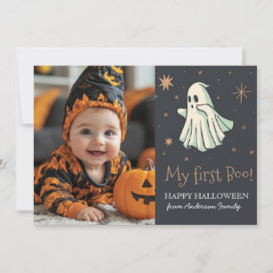 Mijn eerste Bu Ghost baby foto Halloween Kaart