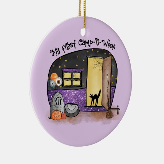 Mijn eerste Camp-O-Ween | Halloween Camping Keramisch Ornament (Rechts)