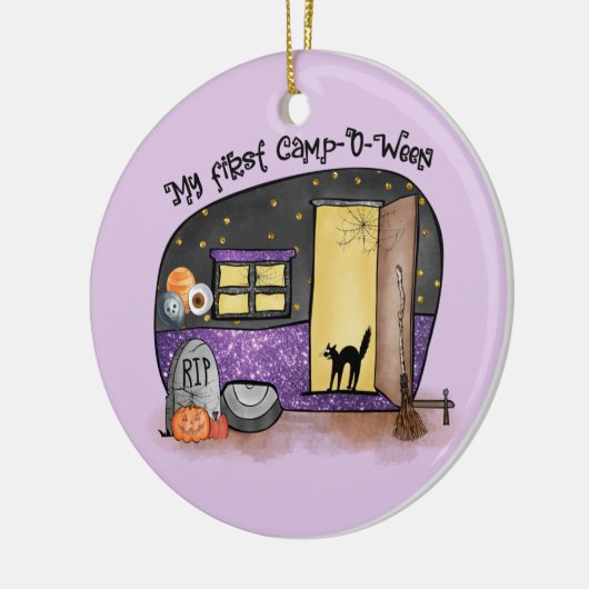 Mijn eerste Camp-O-Ween | Halloween Camping Keramisch Ornament (Links)