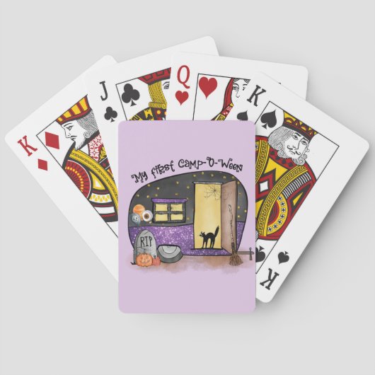 Mijn eerste Camp-O-Ween | Halloween Camping Pokerkaarten (Achterkant)