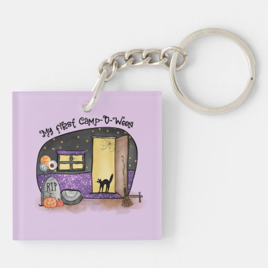 Mijn eerste Camp-O-Ween | Halloween Camping Sleutelhanger (Achterkant)