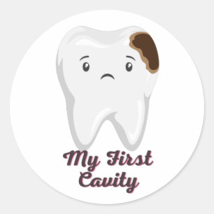 Mijn eerste cavity tooth ronde sticker