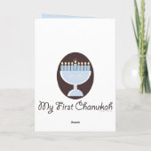 Mijn eerste Chanoeka Chanoeka Wenskaart Feestdagen Kaart (Achterkant)