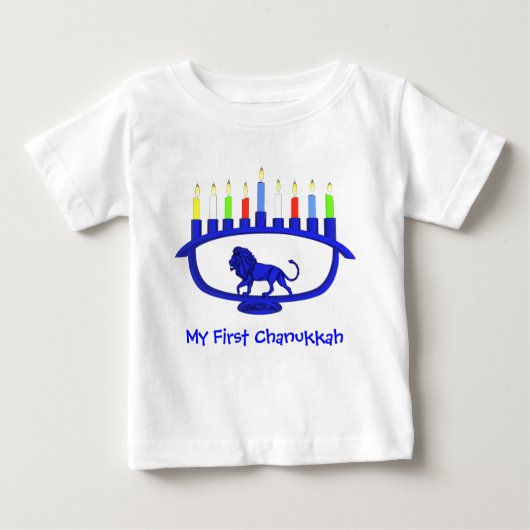 Mijn eerste Chanukkah Blue Lion Menorah (Voorkant)