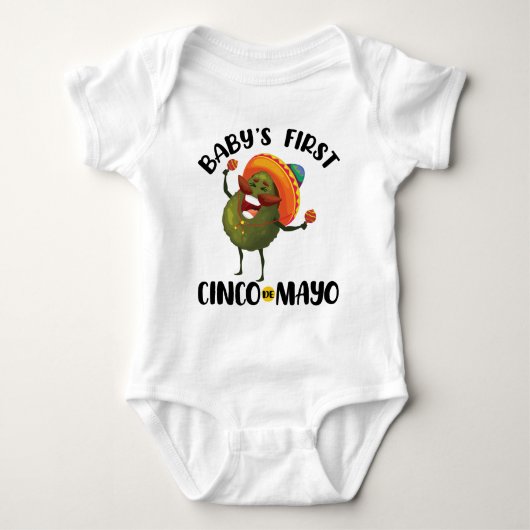 Mijn eerste Cinco de Mayo Baby's eerste Cinco de M Romper (Voorkant)