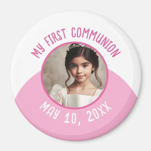 Mijn eerste Communie Custom Foto en Datum Magneet (Voorkant)