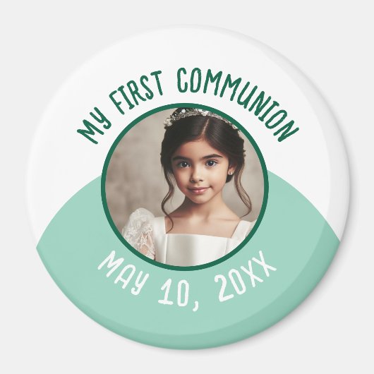 Mijn eerste Communie Custom Foto en Datum Magneet (Voorkant)