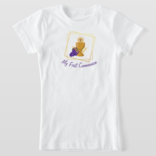 Mijn eerste communie Kinder Tshirt, witte Tshirt (Laagn)