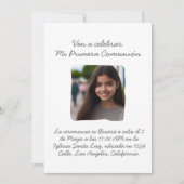 Mijn Eerste Communie met foto Kruis en Bloemen Kaart (Voorkant)