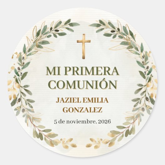 Mijn Eerste Communie Stickers Persoonlijke Labels (Voorkant)