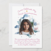 Mijn eerste communie Waterverf Kaart (Voorkant)