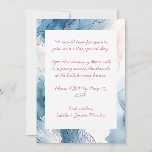 Mijn eerste communie Waterverf Kaart (Achterkant)