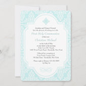 Mijn eerste communiqué blauwe uitnodiging (Voorkant)