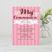 Mijn eerste Communistische Meisjes striped Uitnodi Kaart (Staand voorkant)