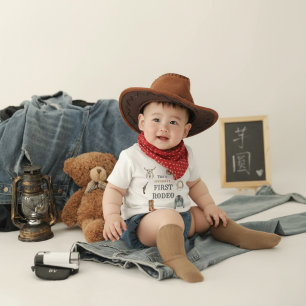 Mijn Eerste Cowboy 1e Verjaardag Blauw Baby
