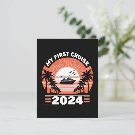Mijn eerste cruise 2024 feestdagenkaart (Staand voorkant)