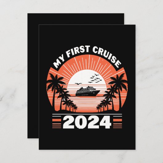 Mijn eerste cruise 2024 feestdagenkaart (Voorkant / Achterkant)