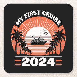Mijn Eerste Cruise 2024 Kartonnen Onderzetters