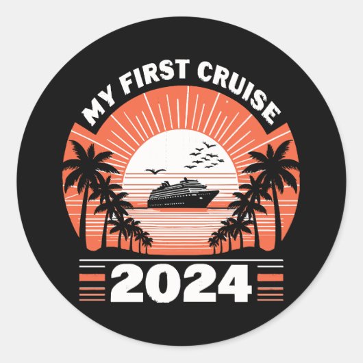 Mijn eerste cruise 2024 ronde sticker (Voorkant)