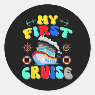 Mijn eerste cruise 2025 Familie Vakantie Cruise S Ronde Sticker