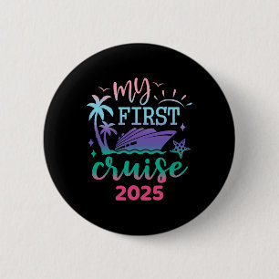 Mijn eerste cruise 2025 familie vakantie schip Mat Ronde Button 5,7 Cm