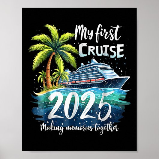 Mijn eerste cruise 2025 Funny First Time Cruise Va Poster (Voorkant)