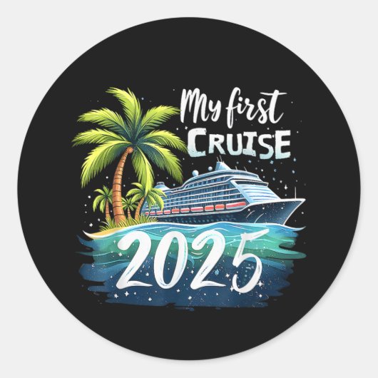 Mijn eerste cruise 2025 ronde sticker (Voorkant)