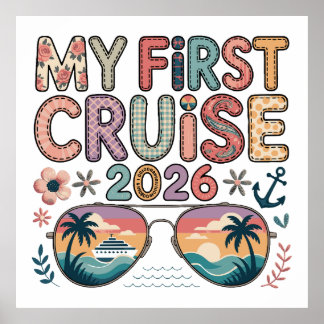 mijn eerste cruise 2026, cruise cadeau, cruise vak poster