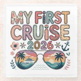 Mijn Eerste Cruise 2026, Eerste Cruise Vakantie Ca Glazen Onderzetter