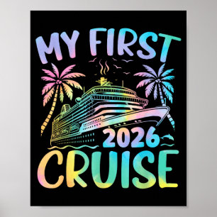 Mijn Eerste Cruise 2026 Vakantie Tie Dye Familie C Poster