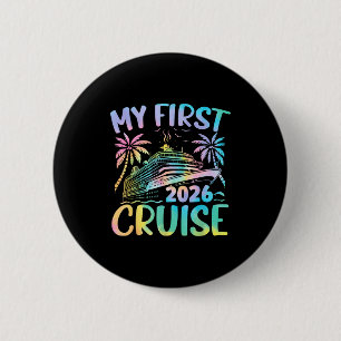 Mijn Eerste Cruise 2026 Vakantie Tie Dye Familie C Ronde Button 5,7 Cm