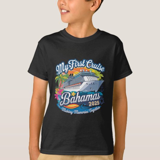 Mijn eerste cruise Bahama's 2025 Schattigee eerste T-shirt (Voorkant)