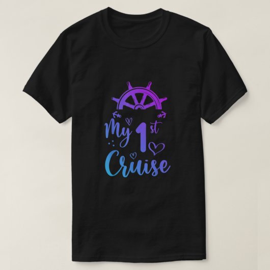 Mijn eerste cruise Mannen, vrouwen, meisjes en jon T-shirt (Design voorkant)