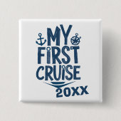 Mijn eerste cruise op maat vierkante button 5,1 cm (Voorkant)