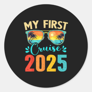 Mijn eerste cruise team 2025 zomervakantie matchin ronde sticker