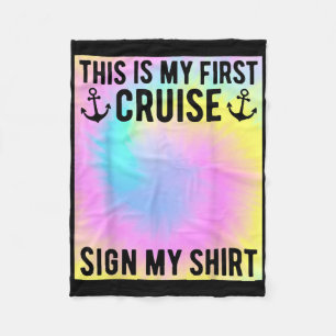 Mijn Eerste Cruise Teken Mijn Shirt Kids Tie Dye E Fleece Deken
