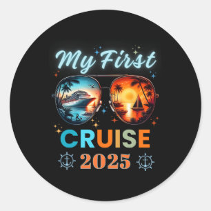Mijn eerste cruise vakantie 2025 Family Trip Gir Ronde Sticker
