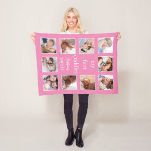 Mijn eerste Cuddles noemen 10 Foto's Pasgeboren Ro Fleece Deken