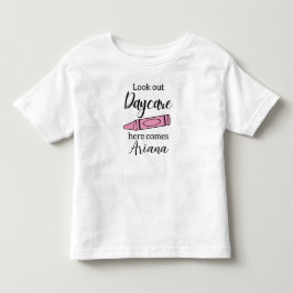 Mijn Eerste Dag op de Kinderopvang, Roze Glitterkr Kinder Shirts