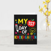 Mijn eerste dag op de kleuterschool, de eerste dag kaart (Gele Bloem)