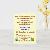 Mijn eerste Dag op School - rijm notakaart Kaart (Gele Bloem)